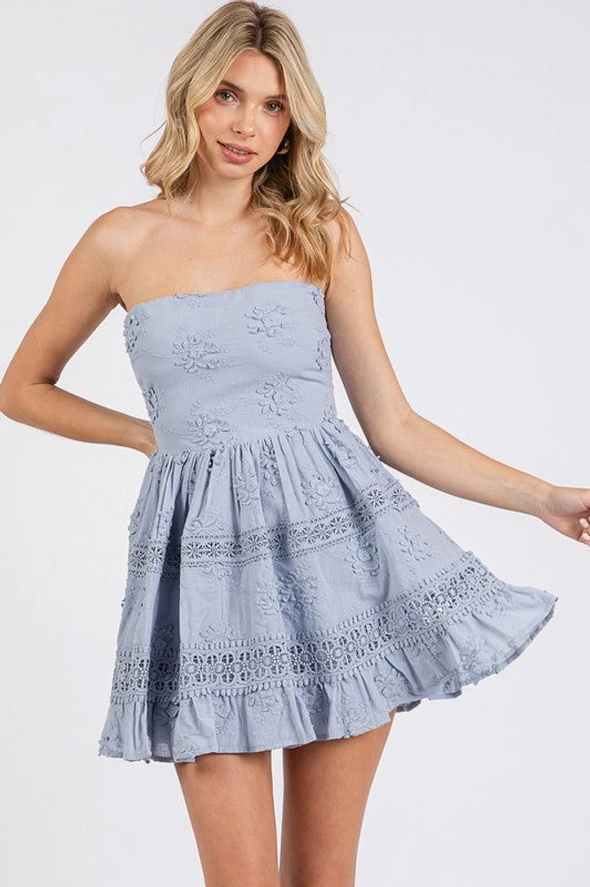Floral Strapless Mini Dress