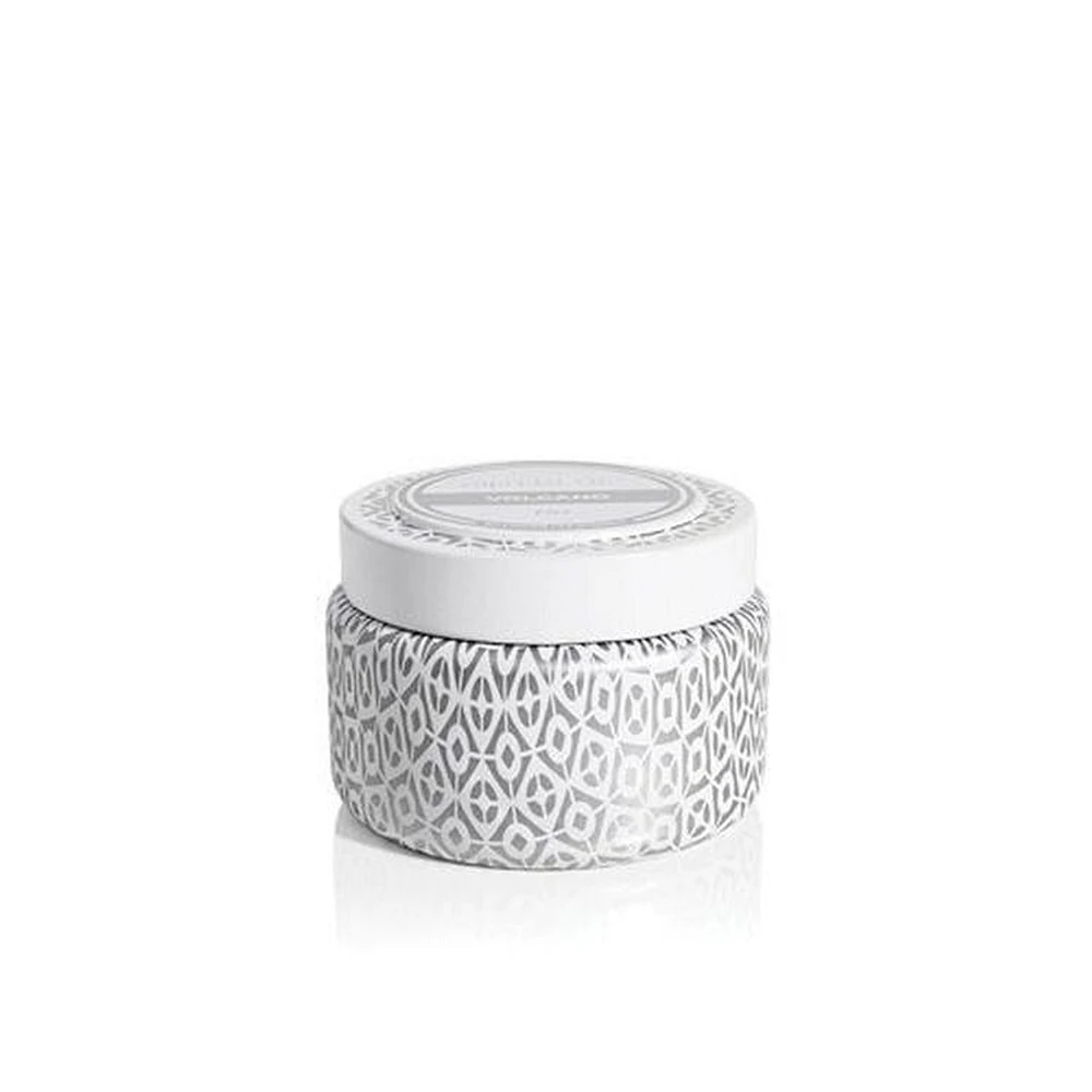 VOLCANO WHITE SIGNATURE PRINTED TRAVEL TIN, 8.5 oz