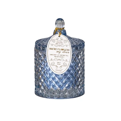 Blue You’re Flawless Crystal Candle