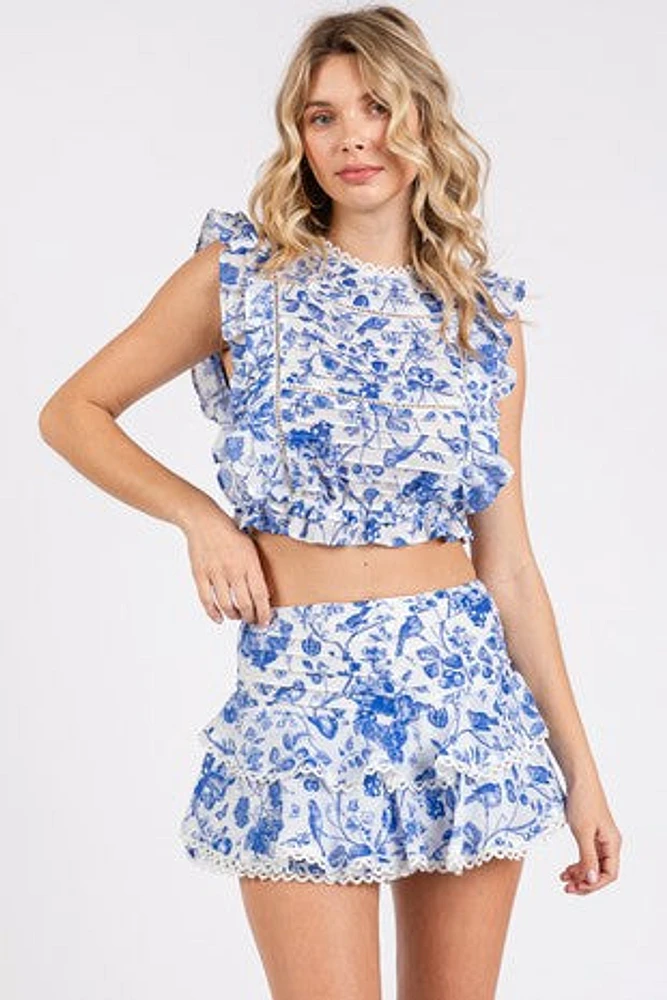 Floral Ruffle Top