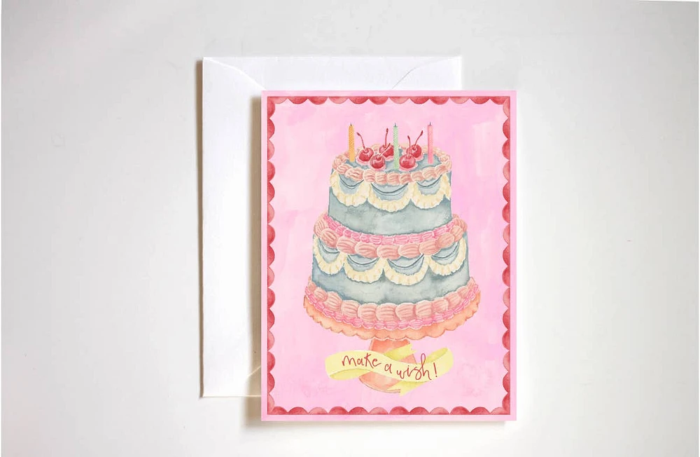 Make a wish retro cake birthday card