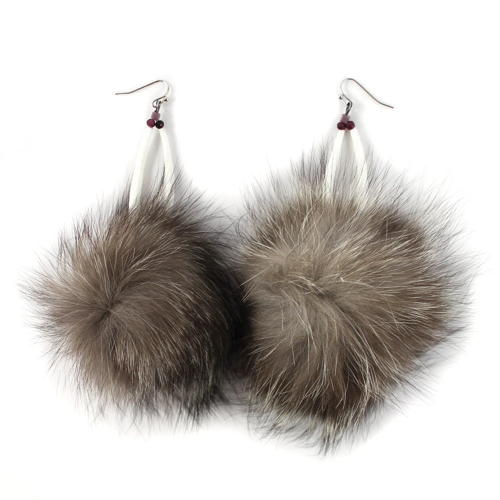 Crystal Behn Fox Fur Earrings