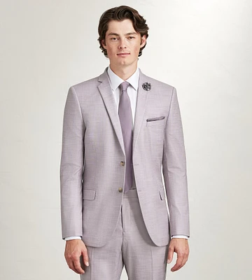 Slim Fit Pale Purple Solid Suit Jacket