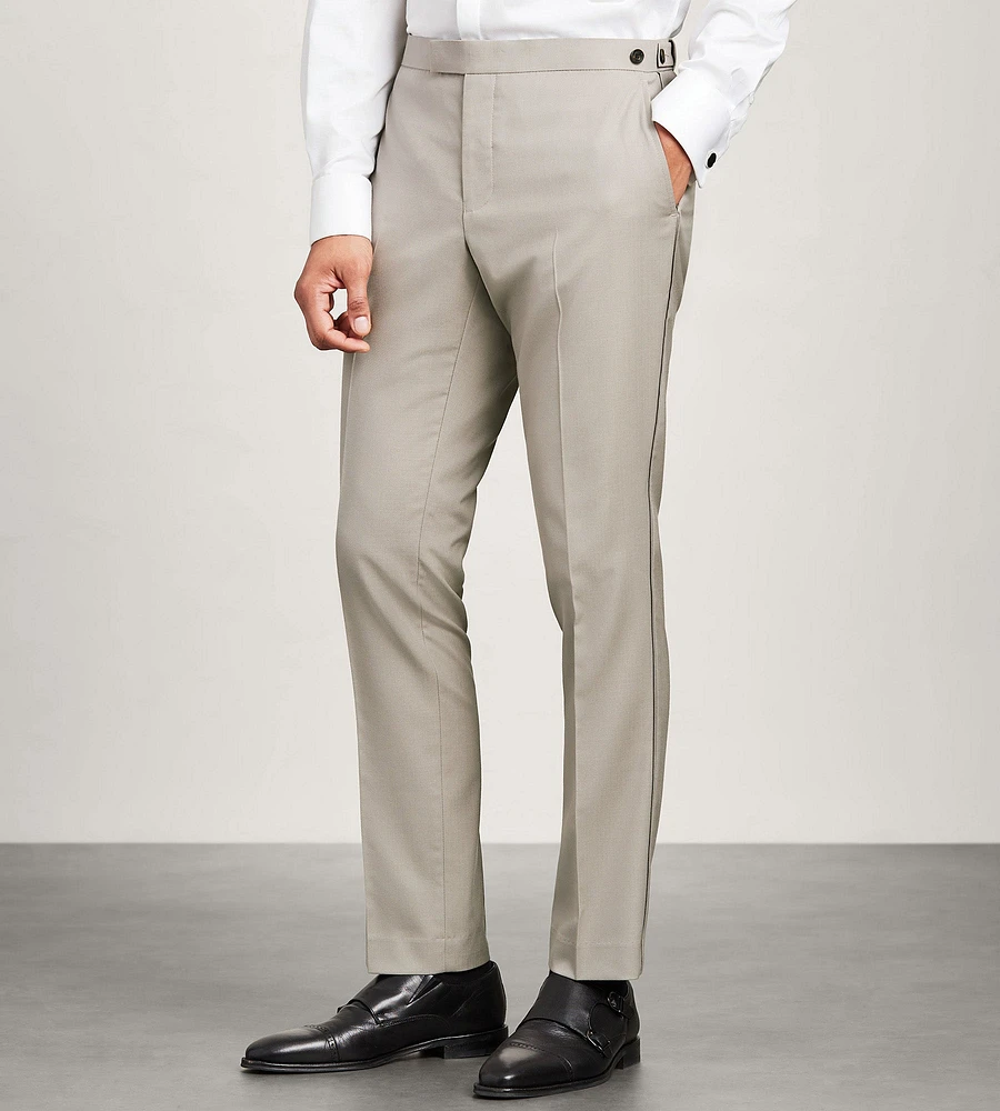 Slim Fit Tan Solid Tuxedo Pants