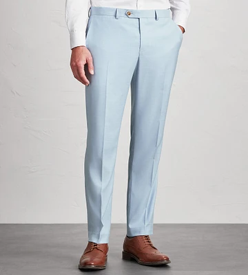 Modern Fit Light Blue Solid Suit Pants