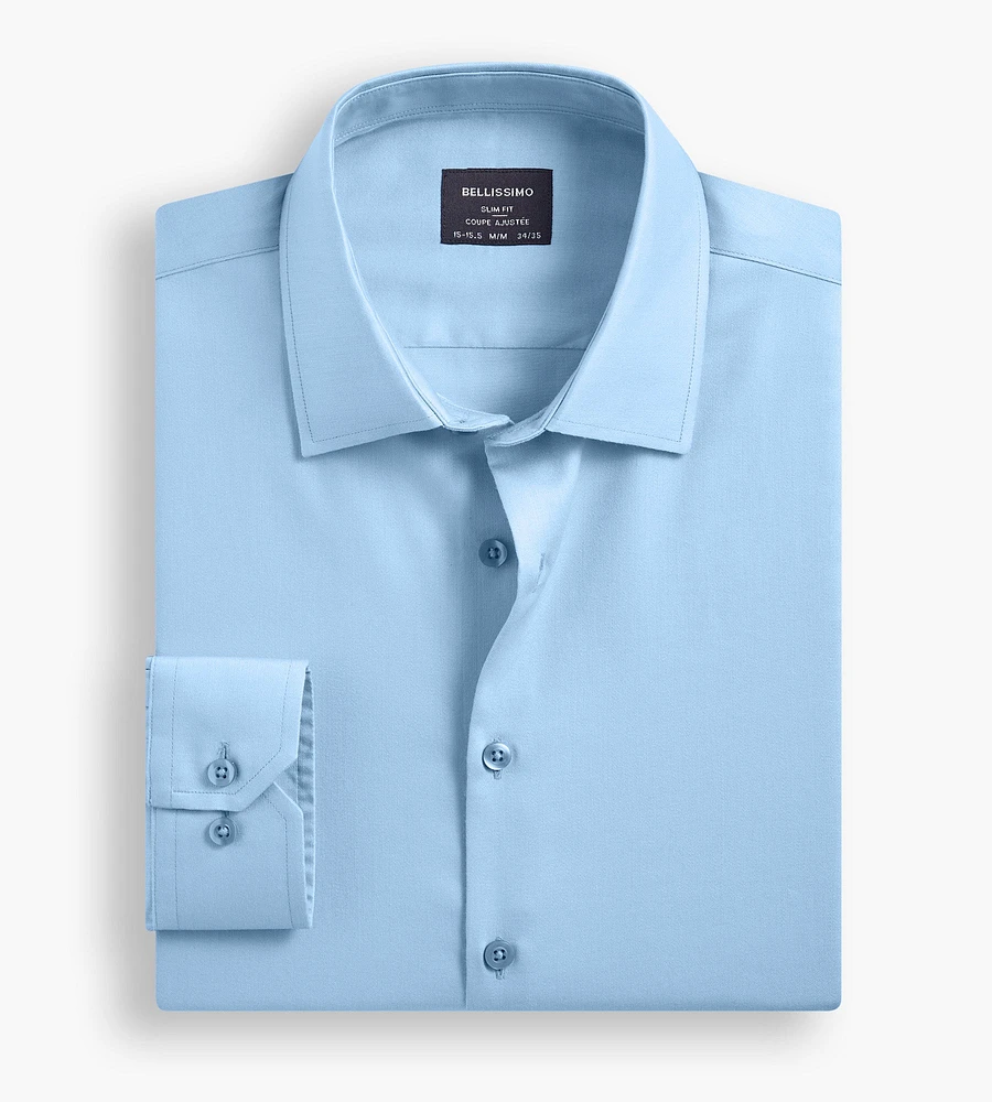 Slim Fit Non-Iron Sateen Dress Shirt