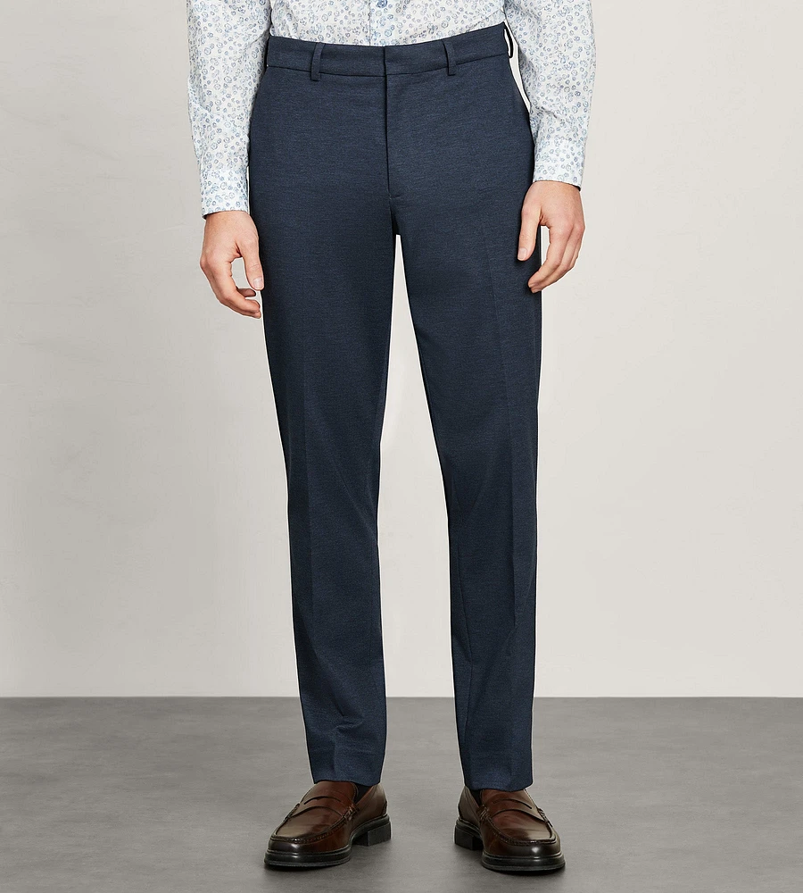 Modern Fit Knit Micro Check Print Dress Pant