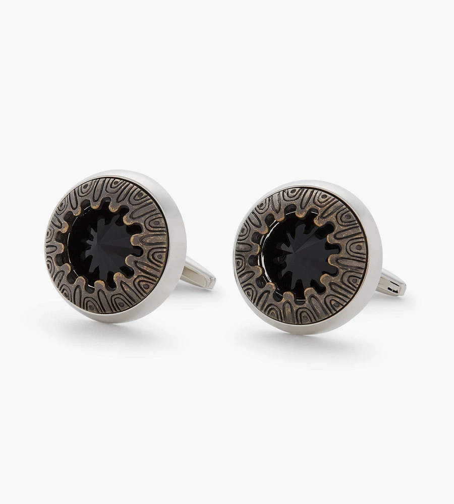 Glass Cufflinks Round