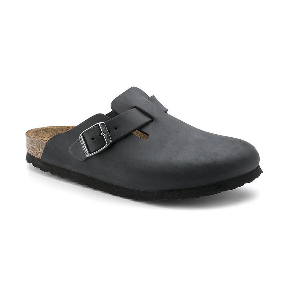 Men's Boston Black Oiled Leather