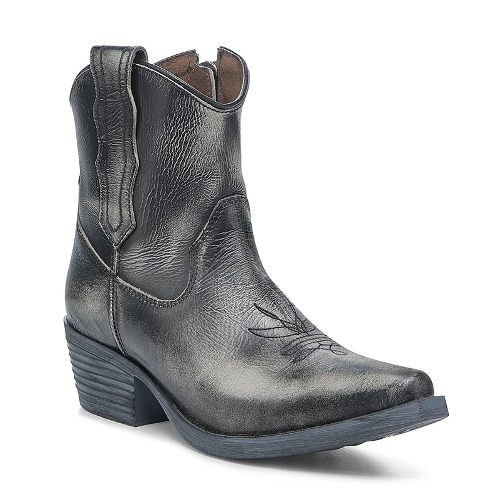 Women's Q7039 Embroidery J Toe Cowboy Boots Distressed Black