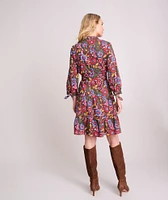 Stretch Cotton Tapestry Print Alana Dress