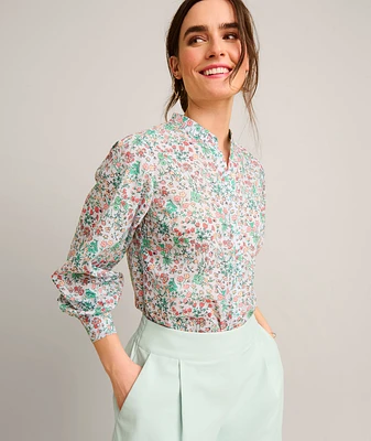 Cotton Band Collar Hallie Shirt