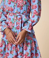Band Collar Floral April Dress - FINAL SALE