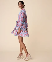 Band Collar Floral April Dress - FINAL SALE