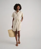 Linen Blend Short-Sleeve Betty Shirt Dress