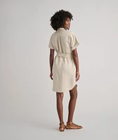 Linen Blend Short-Sleeve Betty Shirt Dress