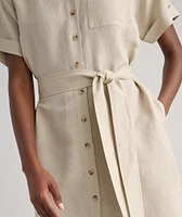 Linen Blend Short-Sleeve Betty Shirt Dress