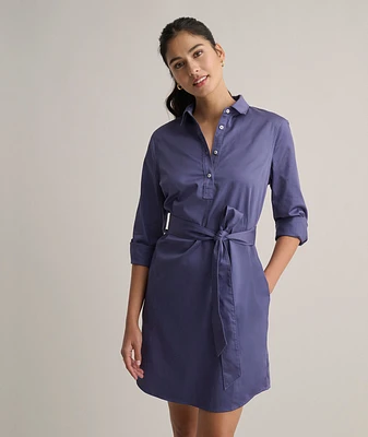 Stretch Cotton Popover Gracie Shirt Dress