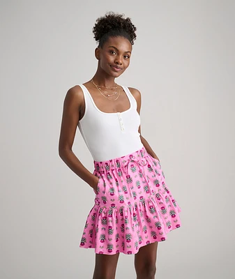 Stretch Cotton Block Print Ilona Skirt