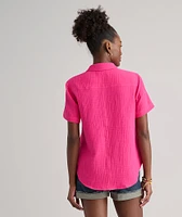Cotton Gauze Short-Sleeve Jodi Shirt