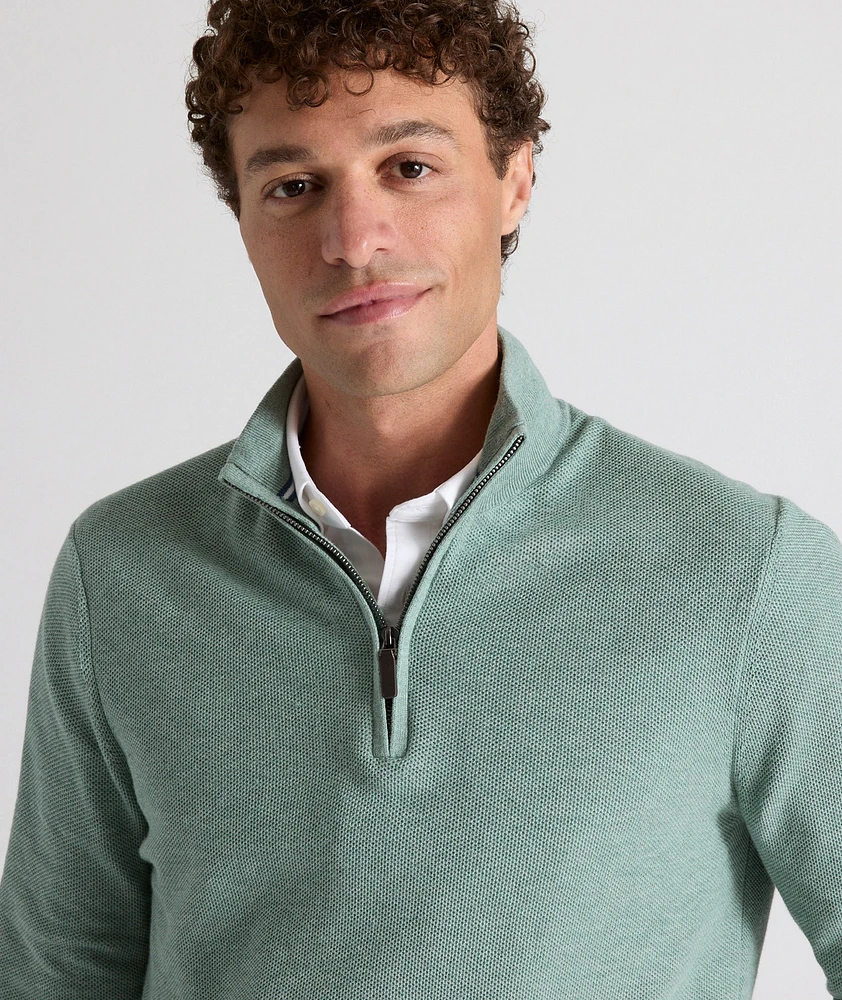 Cotton Quarter-Zip Sweater