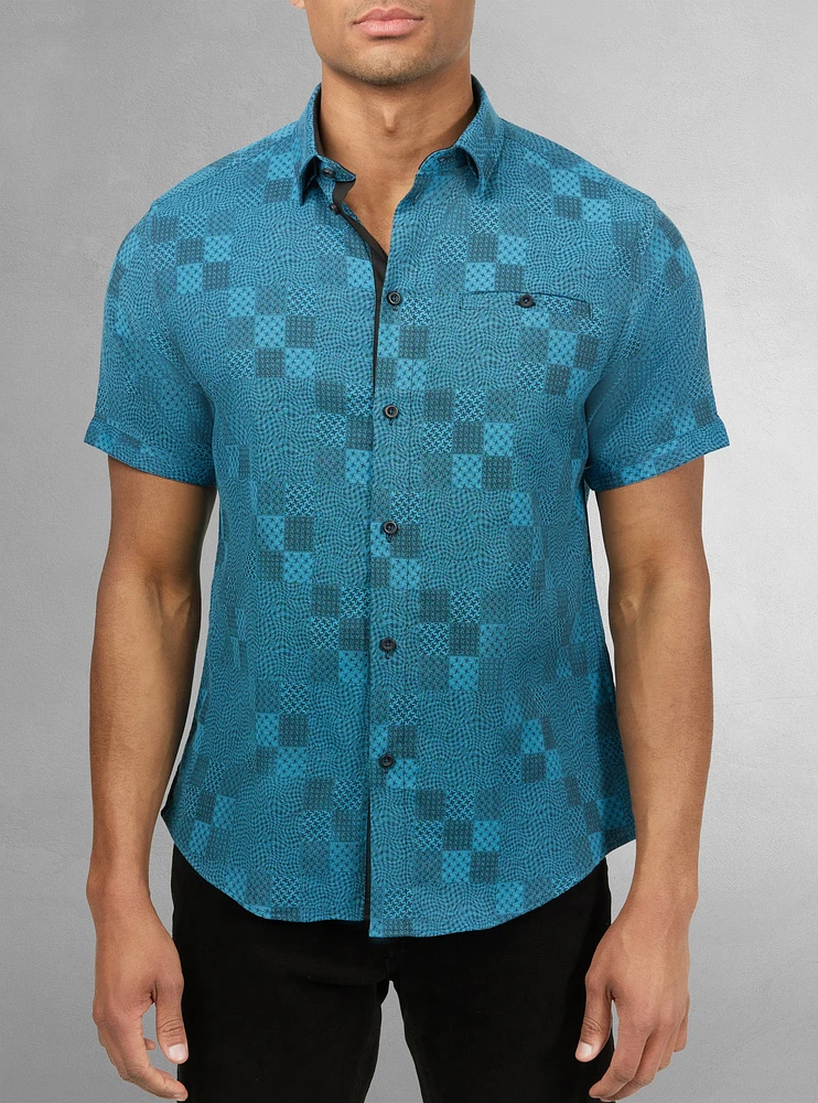 Men's casual short sleeve stretch shirt
