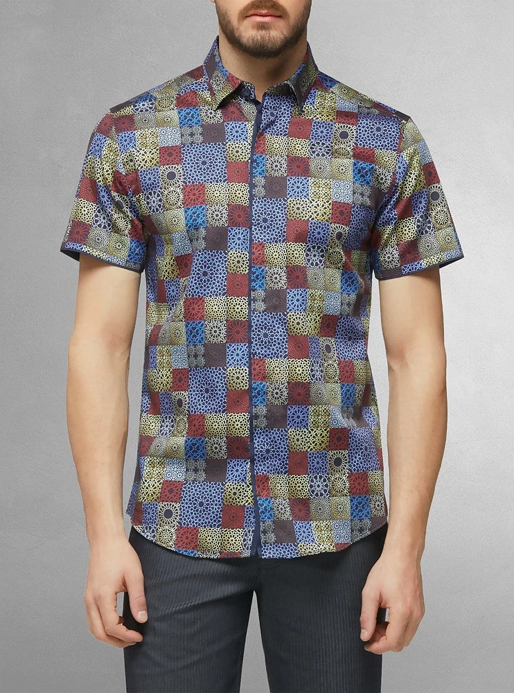 Men's casual short sleeve stretch shirt