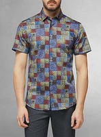 Men's casual short sleeve stretch shirt