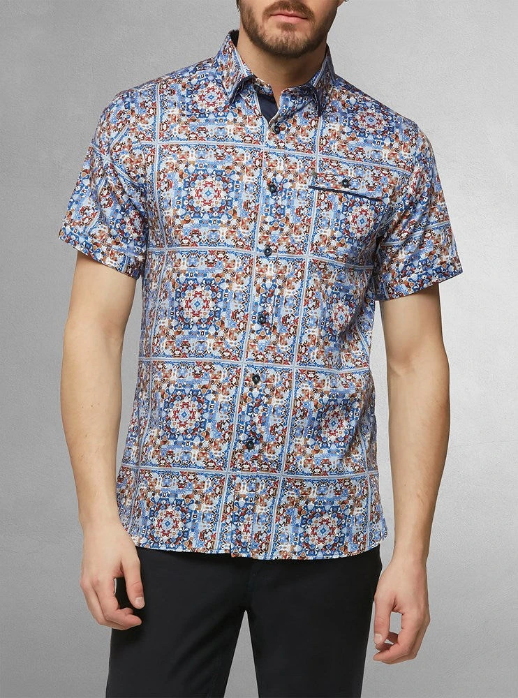 Men's casual short sleeve stretch shirt