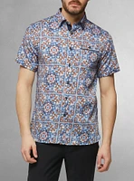 Men's casual short sleeve stretch shirt