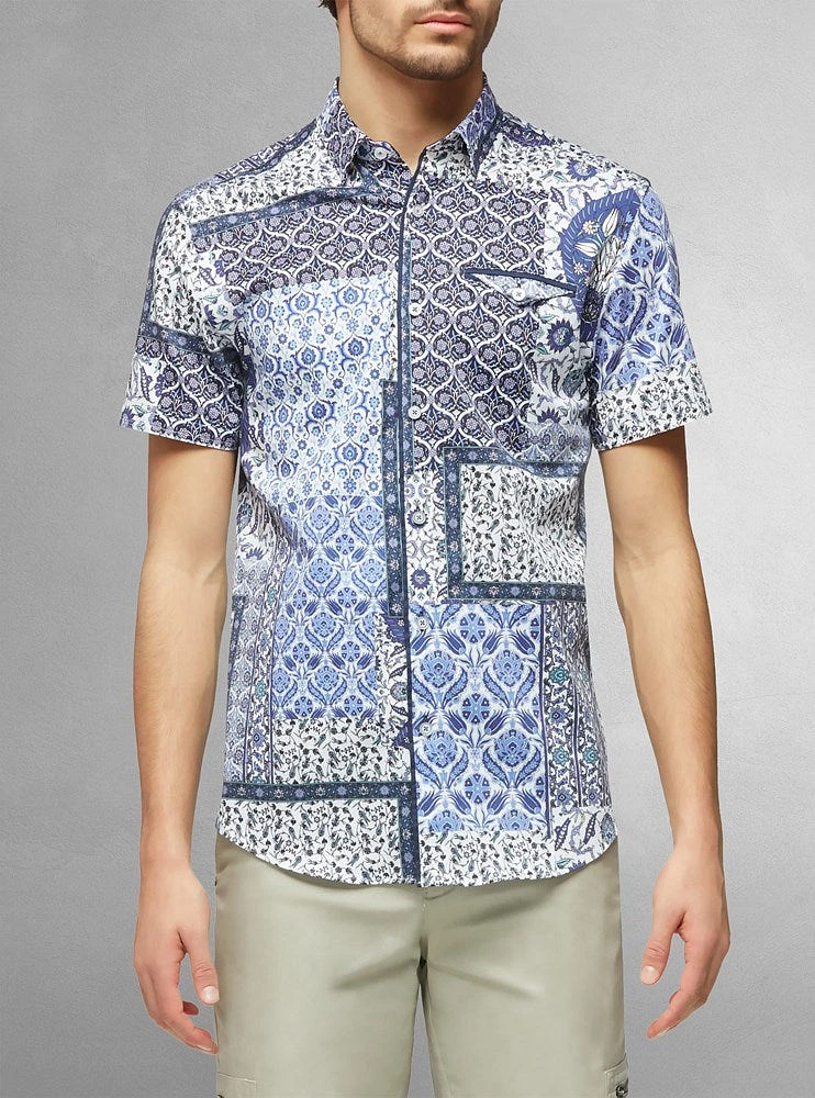 Men's casual short sleeve stretch shirt