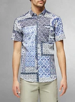 Men's casual short sleeve stretch shirt