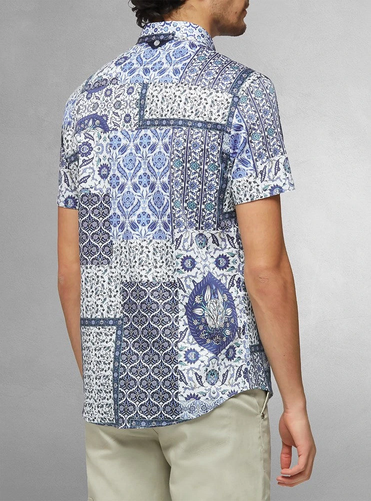 Men's casual short sleeve stretch shirt