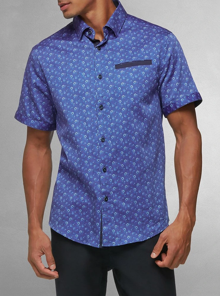 Men's casual short sleeve stretch shirt
