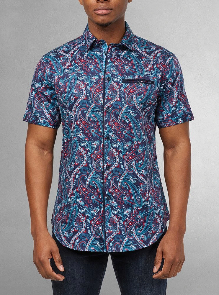 Men's casual short sleeve stretch shirt