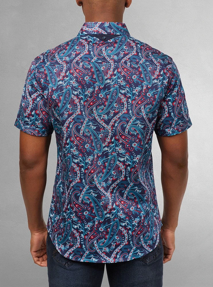 Men's casual short sleeve stretch shirt