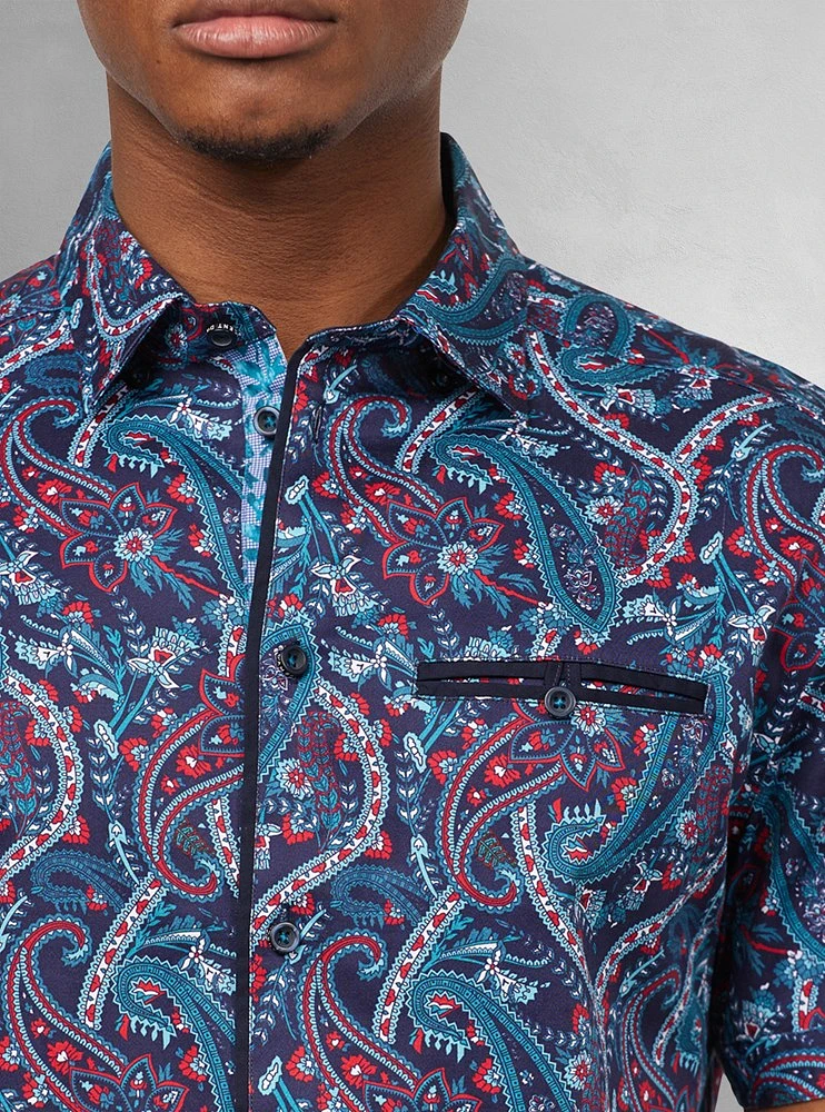 Men's casual short sleeve stretch shirt