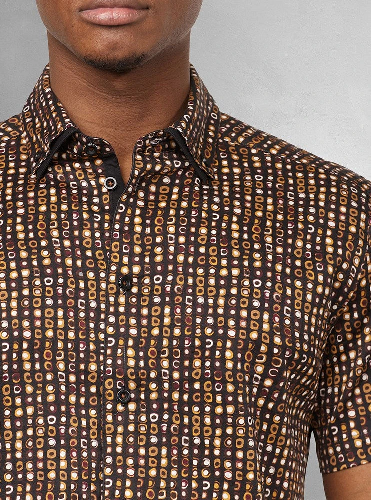 Men's casual short sleeve stretch shirt