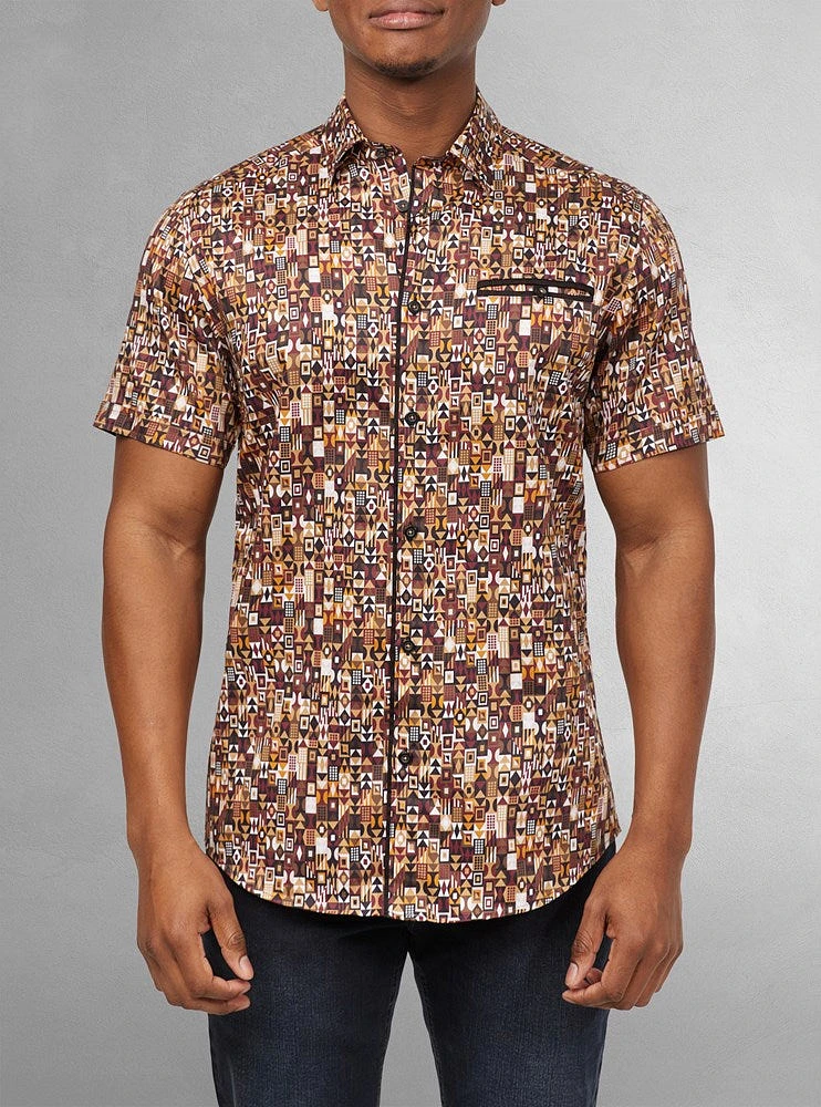 Men's casual short sleeve stretch shirt