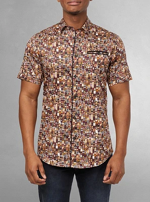 Men's casual short sleeve stretch shirt