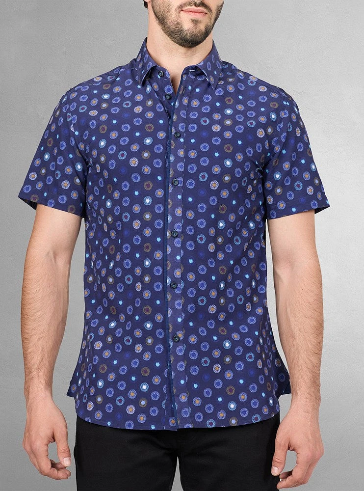 Men's casual short sleeve stretch shirt