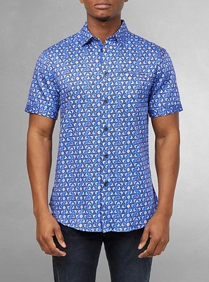 Men's casual short sleeve stretch shirt