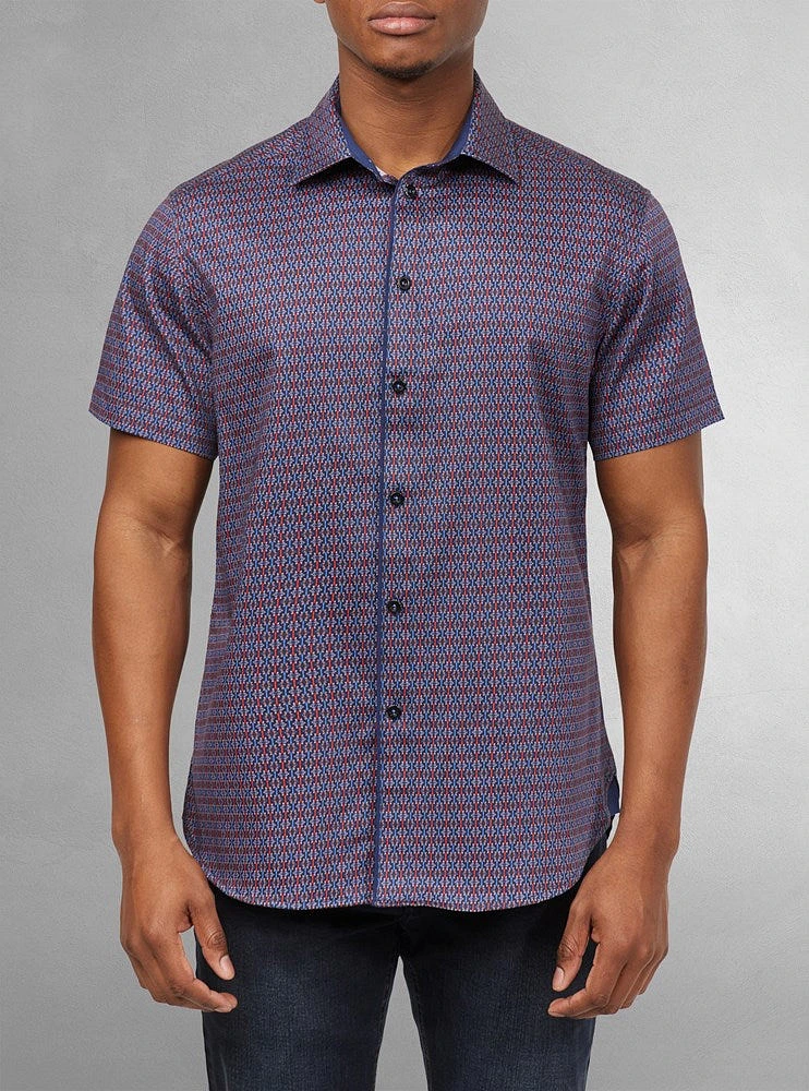 Men's casual short sleeve stretch shirt