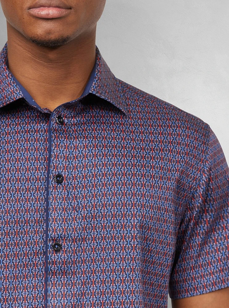 Men's casual short sleeve stretch shirt