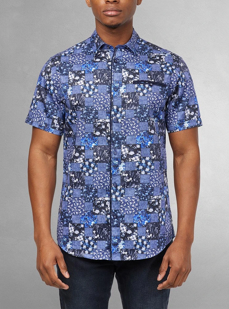 Men's casual short sleeve stretch shirt