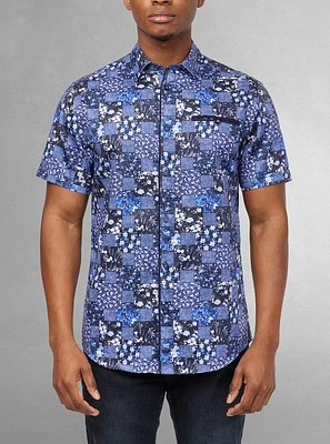 Men's casual short sleeve stretch shirt