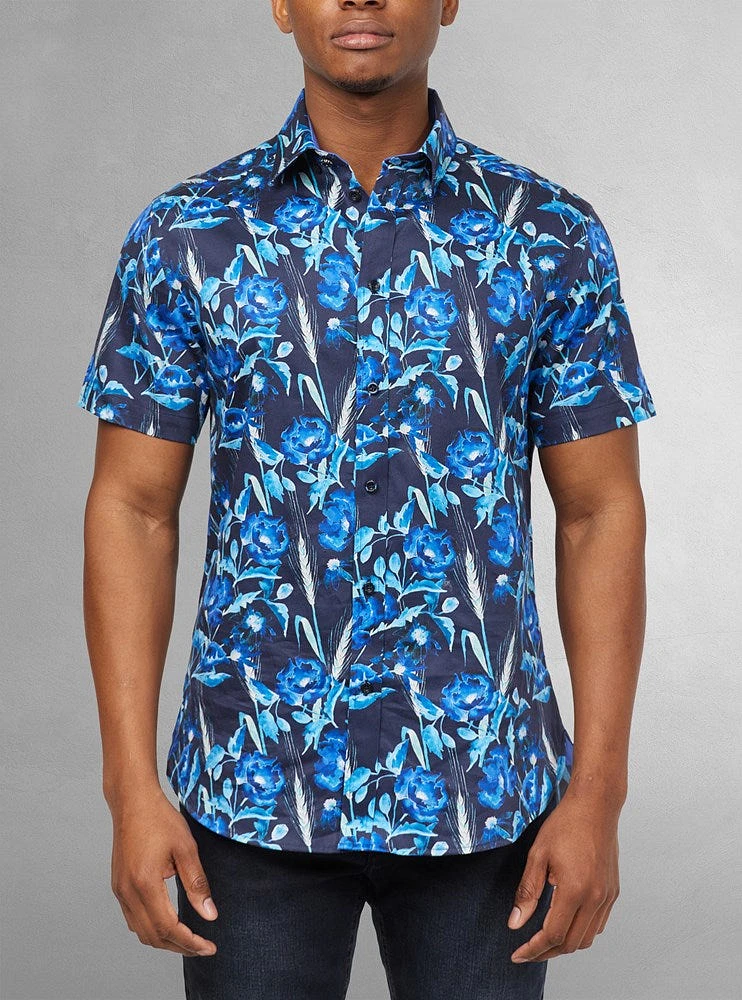 Men's casual short sleeve stretch shirt