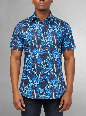 Men's casual short sleeve stretch shirt