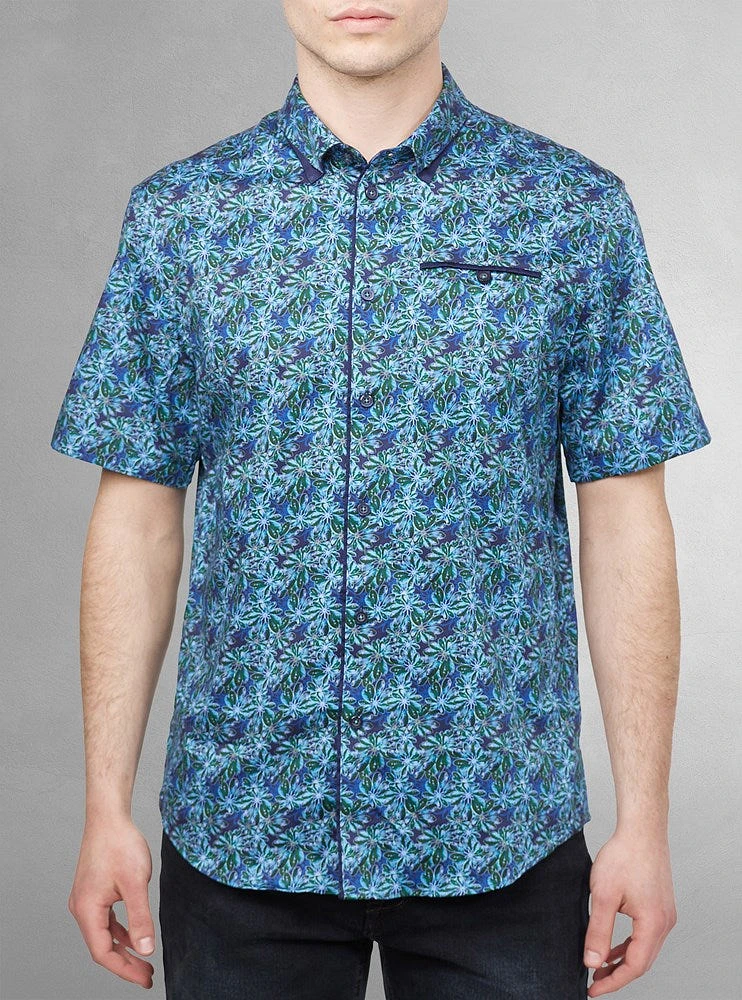 Men's casual short sleeve stretch shirt