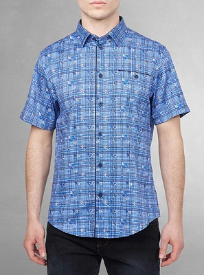 Men's casual short sleeve stretch shirt